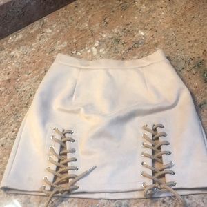 NWOT lace up mini skirt